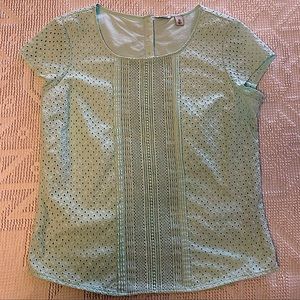 L.L. Bean eyelet short sleeve top